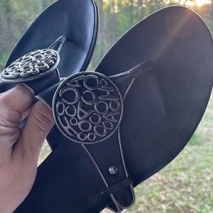 Coach size 9 womens black flip flops